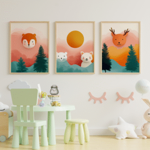 Set de 3 tableaux d'animaux pour enfants #0314