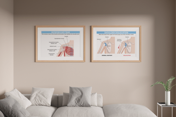 Set de 2 tableaux d'anatomie de l'épaule #0203