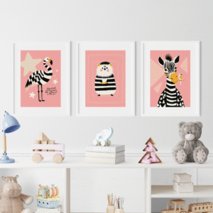 Set de 3 tableaux d'animaux pour enfants #0312