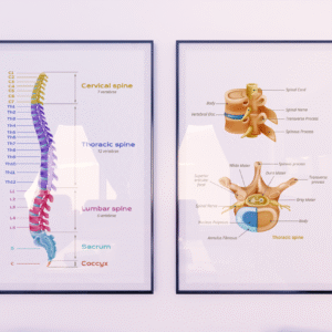 Set de 2 tableaux d'anatomie des vertèbres humaines #0202