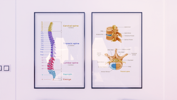 Set de 2 tableaux d'anatomie des vertèbres humaines #0202