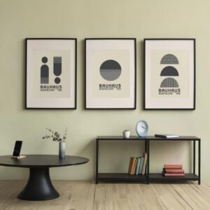Set de 3 tableaux en style Bauhaus #0316