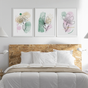 Set de 3 tableaux de fleurs #0306