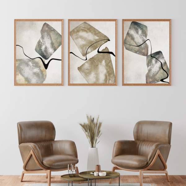 Set de 3 tableaux d'art abstrait #0309