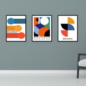 Set de 3 tableaux en style Bauhaus #0308