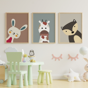 Set de 3 tableaux d'animaux #0324