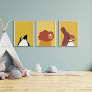 Set de 3 tableaux d'animaux #0326