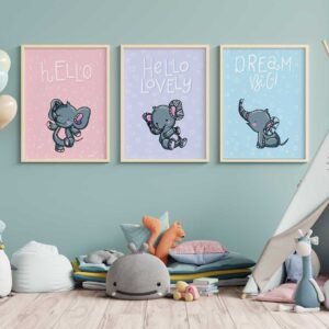 Set de 3 tableaux d'animaux #0319
