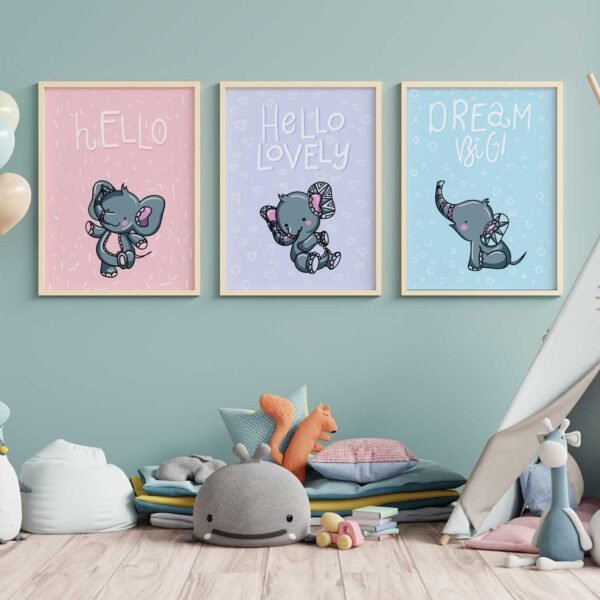 Set de 3 tableaux d'animaux #0319