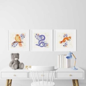 Set de 3 tableaux d'animaux #0318