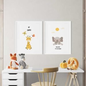 Set de 2 tableaux d’animaux #0206
