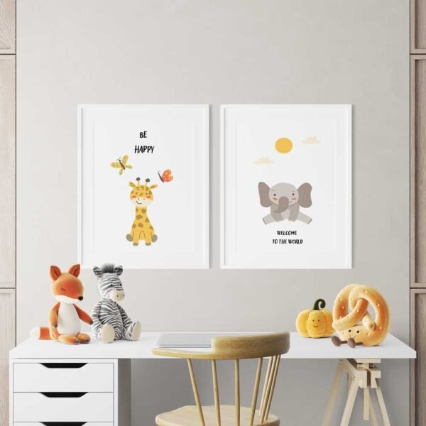 Set de 2 tableaux d’animaux #0206