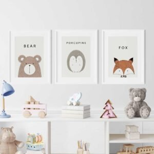 Set de 3 tableaux d'animaux #0317