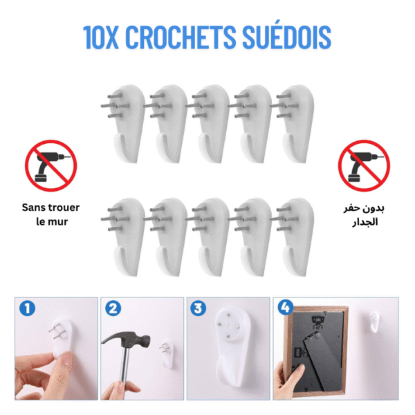 10x Crochets suédois