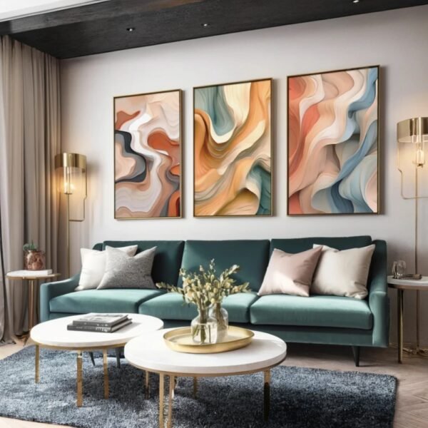 Set de 3 tableaux en style Abstrait #0362