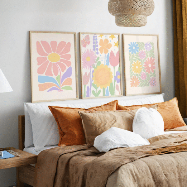 Set de 3 tableaux de fleurs #0363