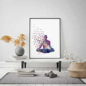 Tableau de Yoga en style aquarelle #0158