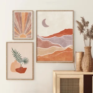 Set de 3 tableaux en style Bohos #0335