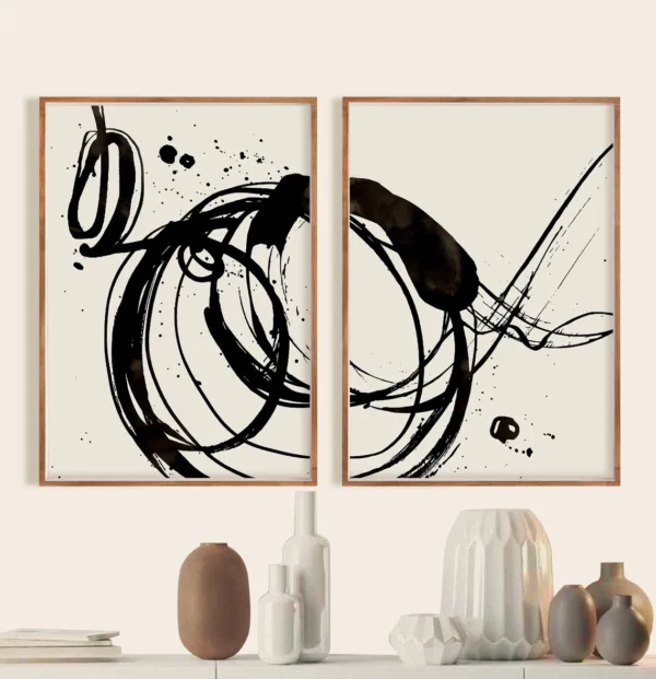 Set de 2 tableaux en style Abstrait #0210