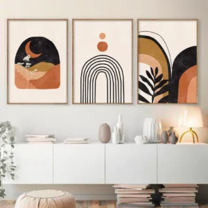 Set de 3 tableaux en style Bohos #0344