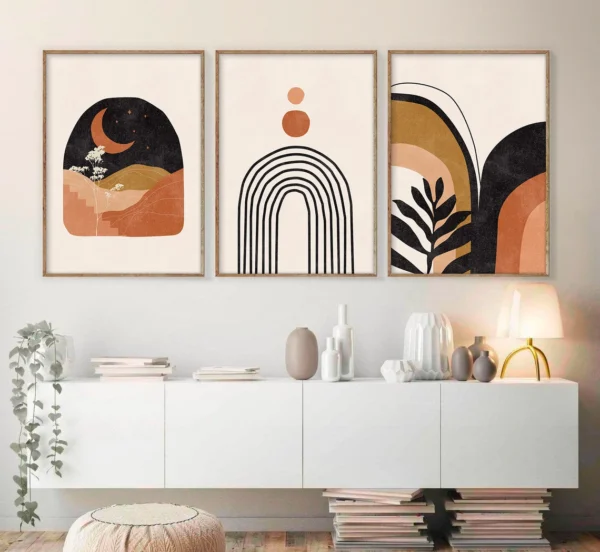 Set de 3 tableaux en style Bohos #0344