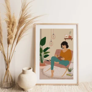 Tableau d'une femme en style Bohos #0156