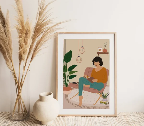 Tableau d'une femme en style Bohos #0156