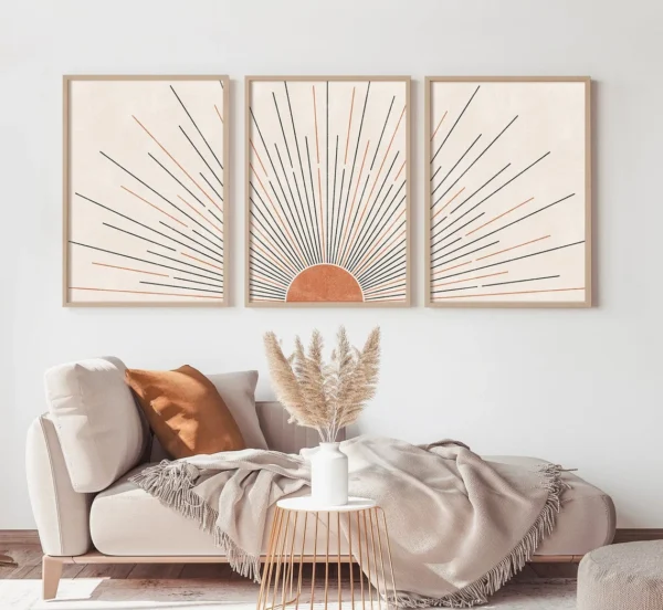 Set de 3 tableaux en style Bohos #0347