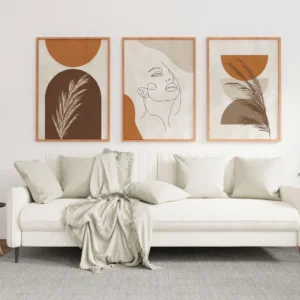 Set de 3 tableaux en style Line Art #0328