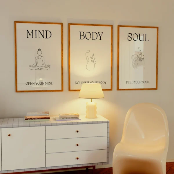 Set de 3 tableaux en style Aura #0365