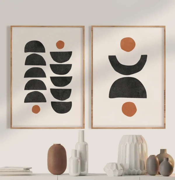 Set de 2 tableaux en style Abstrait #0213