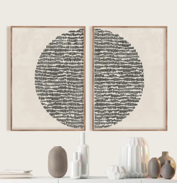 Set de 2 tableaux en style Abstrait #0211