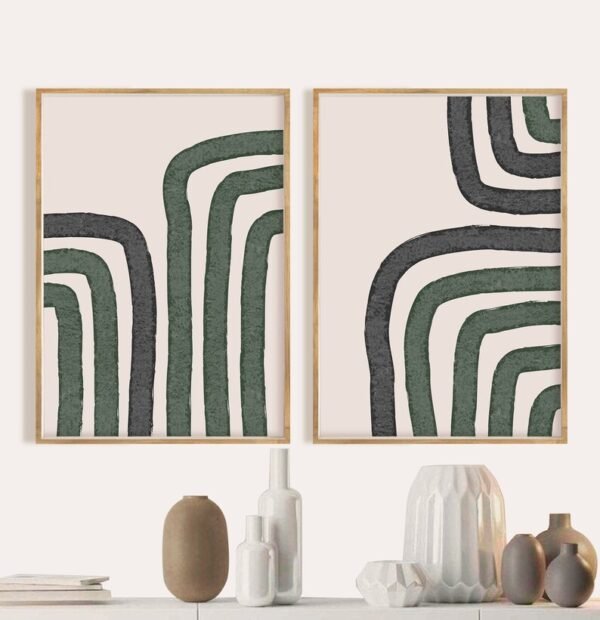 Set de 2 tableaux en style Abstrait #0212