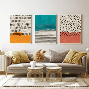 Set de 3 tableaux en style Abstrait #0336