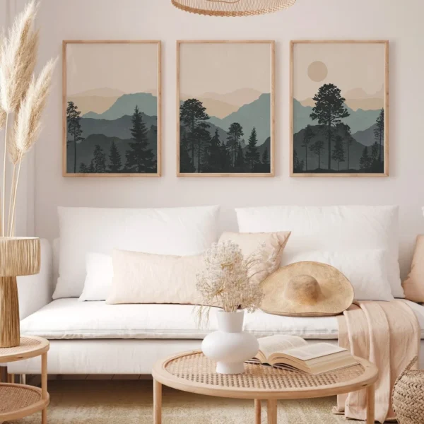 Set de 3 tableaux de montagnes #0333