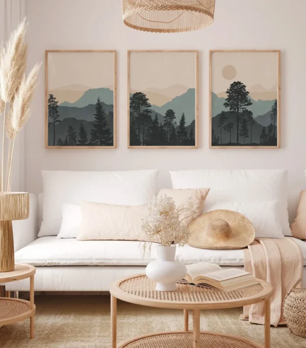 Set de 3 tableaux de montagnes #0333