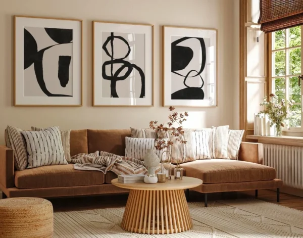 Set de 3 tableaux en style Abstrait #0334