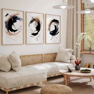 Set de 3 tableaux en style Abstrait #0342