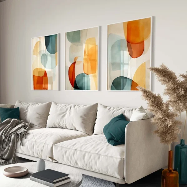 Set de 3 tableaux en style Abstrait #0361