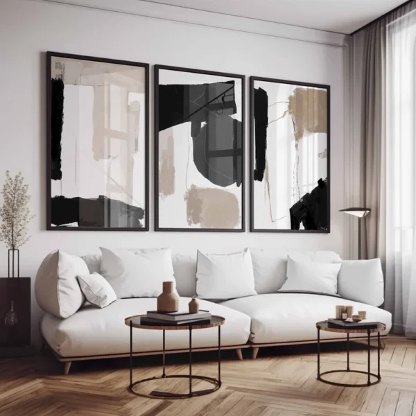 Set de 3 tableaux en style Abstrait #0340