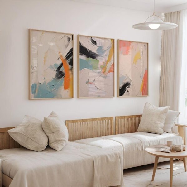 Set de 3 tableaux en style Abstrait #0353