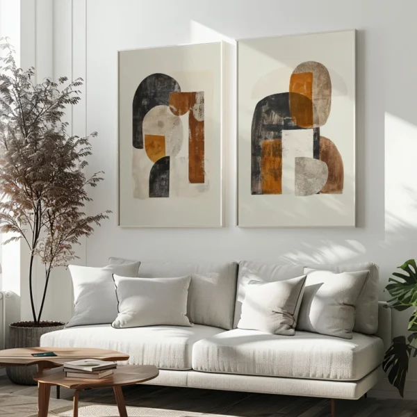 Set de 2 tableaux en style Abstrait #0217