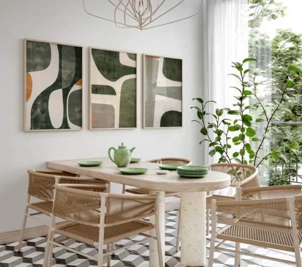 Set de 3 tableaux en style Abstrait #0339