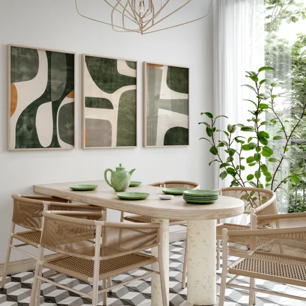 Set de 3 tableaux en style Abstrait #0339