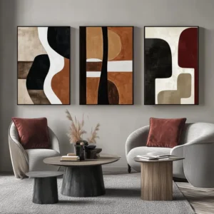 Set de 3 tableaux en style Abstrait #0348
