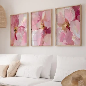 Set de 3 tableaux de fleurs #0350