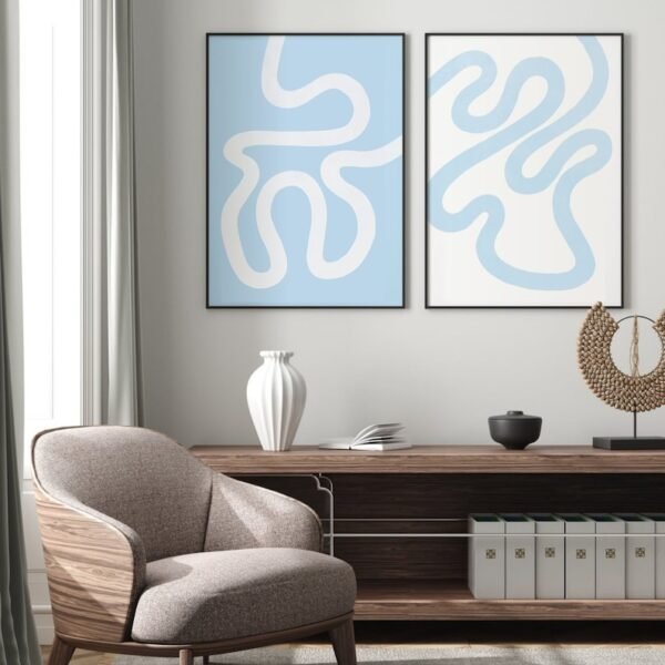 Set de 2 tableaux en style Abstrait #0220