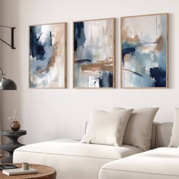Set de 3 tableaux en style Abstrait #0377