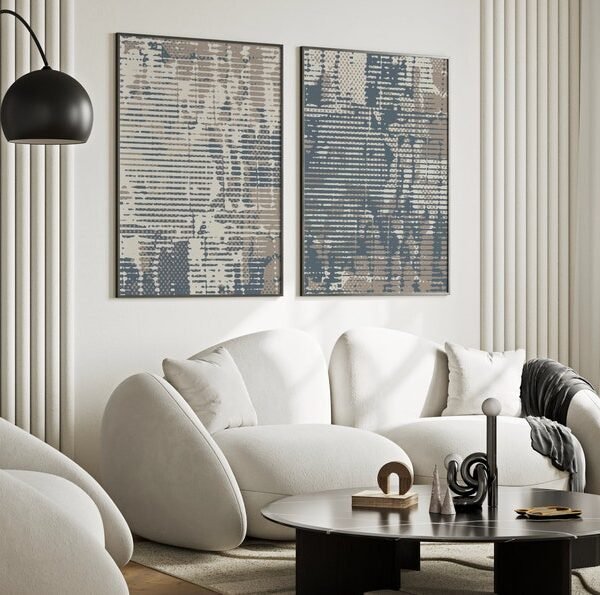 Set de 2 tableaux en style Abstrait #0222
