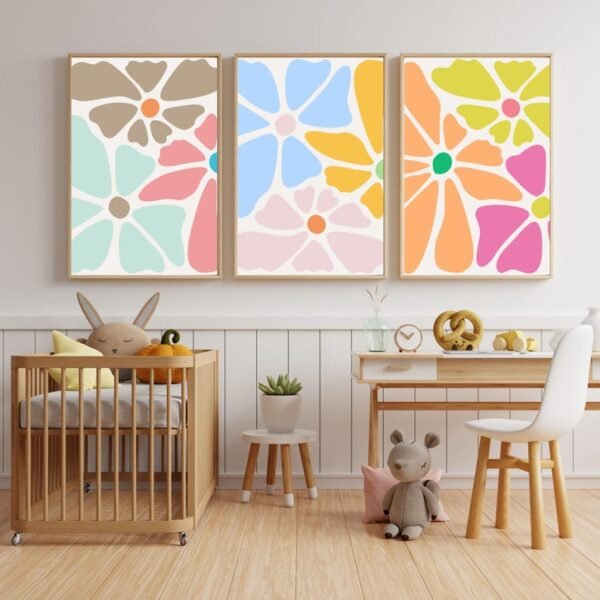 Set de 3 tableaux de fleurs #0382